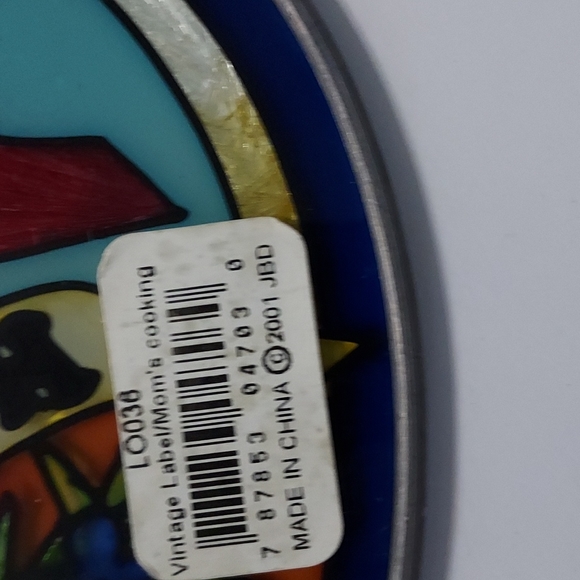 Vintage Stainglass Mothers Home Cooking Plaque w/Hanging Chain 2001. EUC - Picture 5 of 6